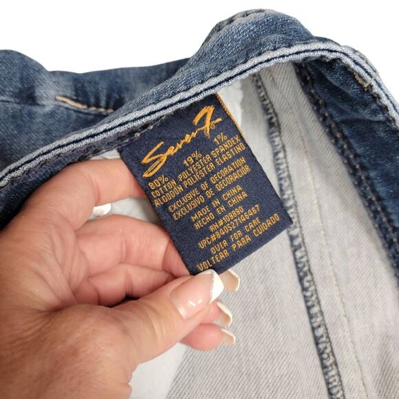 Seven 7 Brand Blue Denim Shorts - Picture 6 of 9